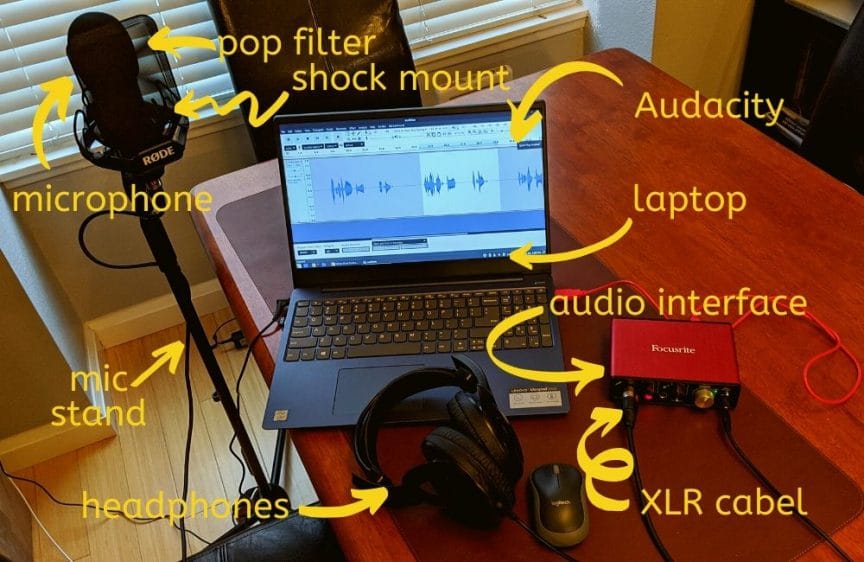 Microphone setup for voiceover