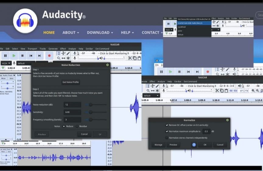 Audacity settings for voice-over from home